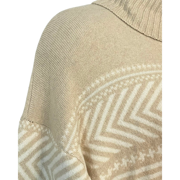 Denim & Co Signature Sz 1X Tunic Sweater Jacquard New Stone Neutral Tan A696705 - Picture 5 of 11